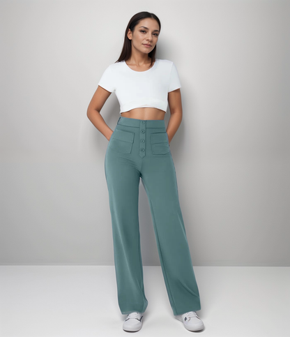 Malmoe | Elastische broek met hoge taille | 1+1 GRATIS