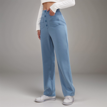 Malmoe | Elastische broek met hoge taille | 1+1 GRATIS