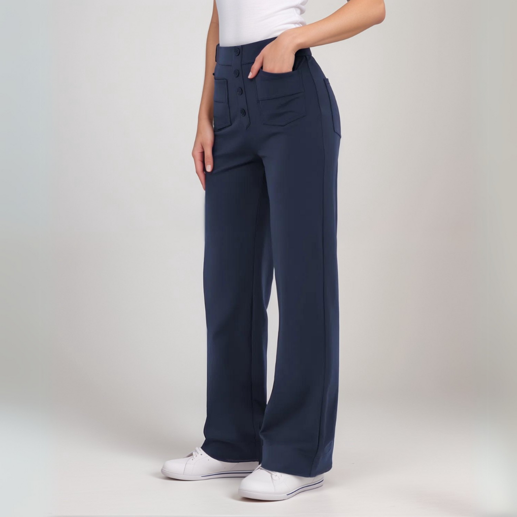 Malmoe | Elastische broek met hoge taille | 1+1 GRATIS