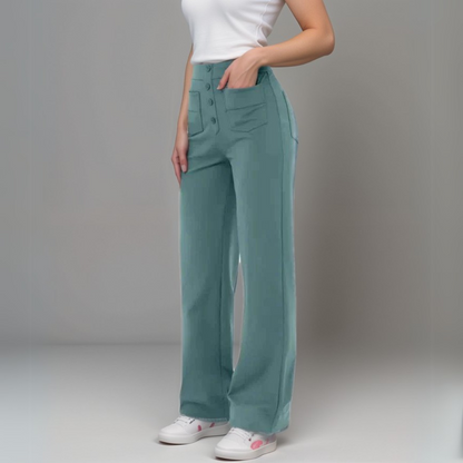 Malmoe | Elastische broek met hoge taille | 1+1 GRATIS
