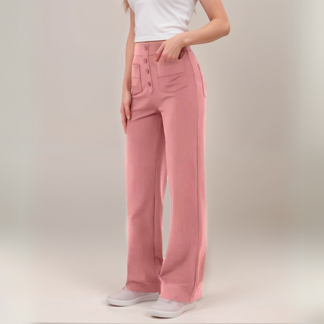 Malmoe | Elastische broek met hoge taille | 1+1 GRATIS