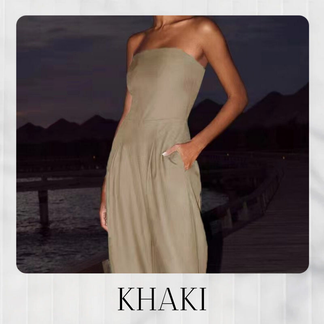 Paulina | Strapless Maxi Dress with Pockets