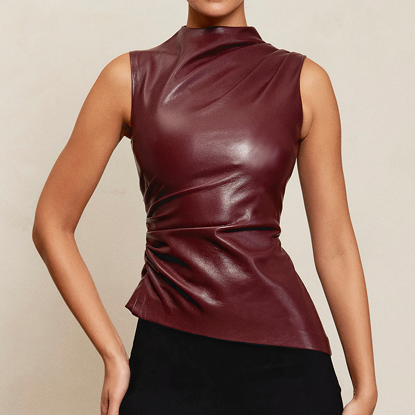 Sina | Vegan Leren Top | 2 Kleuren