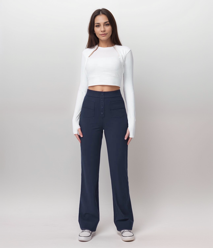 Malmoe | Elastische broek met hoge taille | 1+1 GRATIS