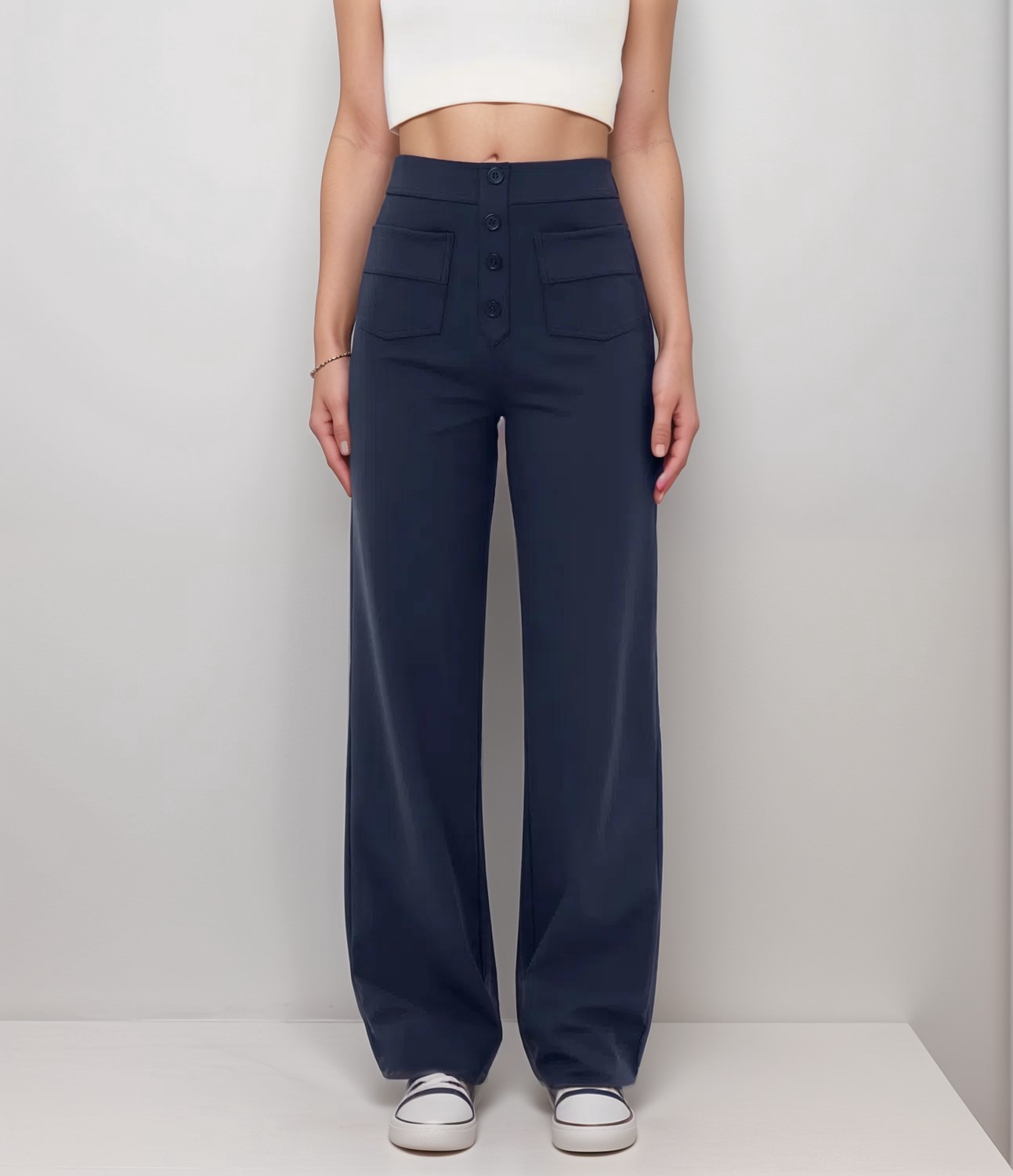 Malmoe | Elastische broek met hoge taille | 1+1 GRATIS