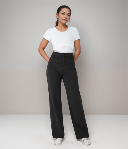 Malmoe | Elastische broek met hoge taille | 1+1 GRATIS