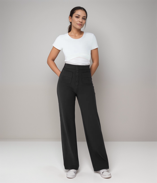 Malmoe | Elastische broek met hoge taille | 1+1 GRATIS