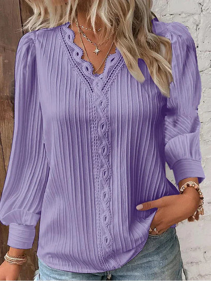 Emma | Blouse met Kantdetails in Chiffon