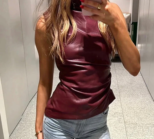 Sina | Vegan Leren Top | 2 Kleuren